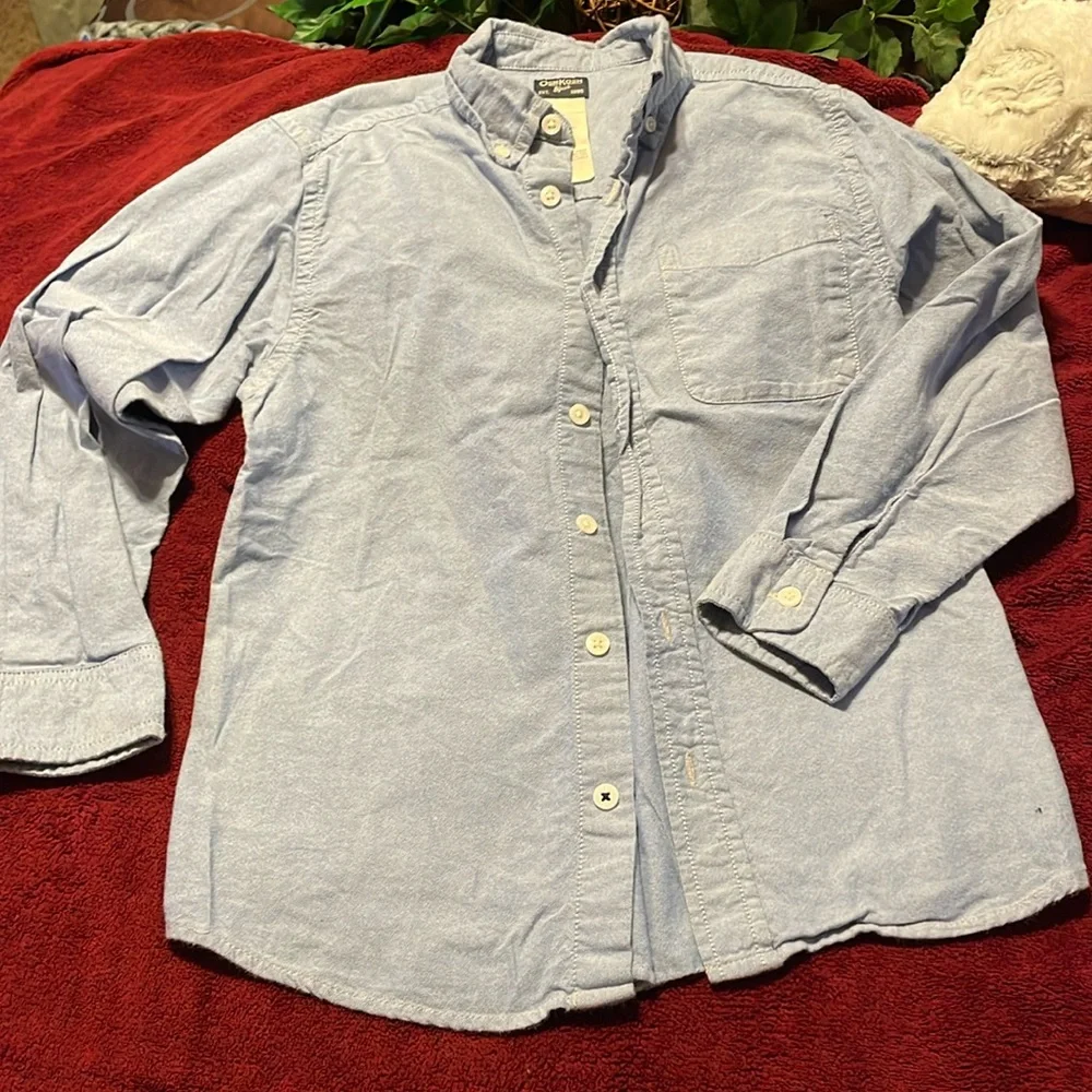 OSHKOSH B’GOSH BOY OXFORD SZ 10 CHAMBRAY BLUE BUTTON DOWN LONG SLEEVE SHIRT ECU